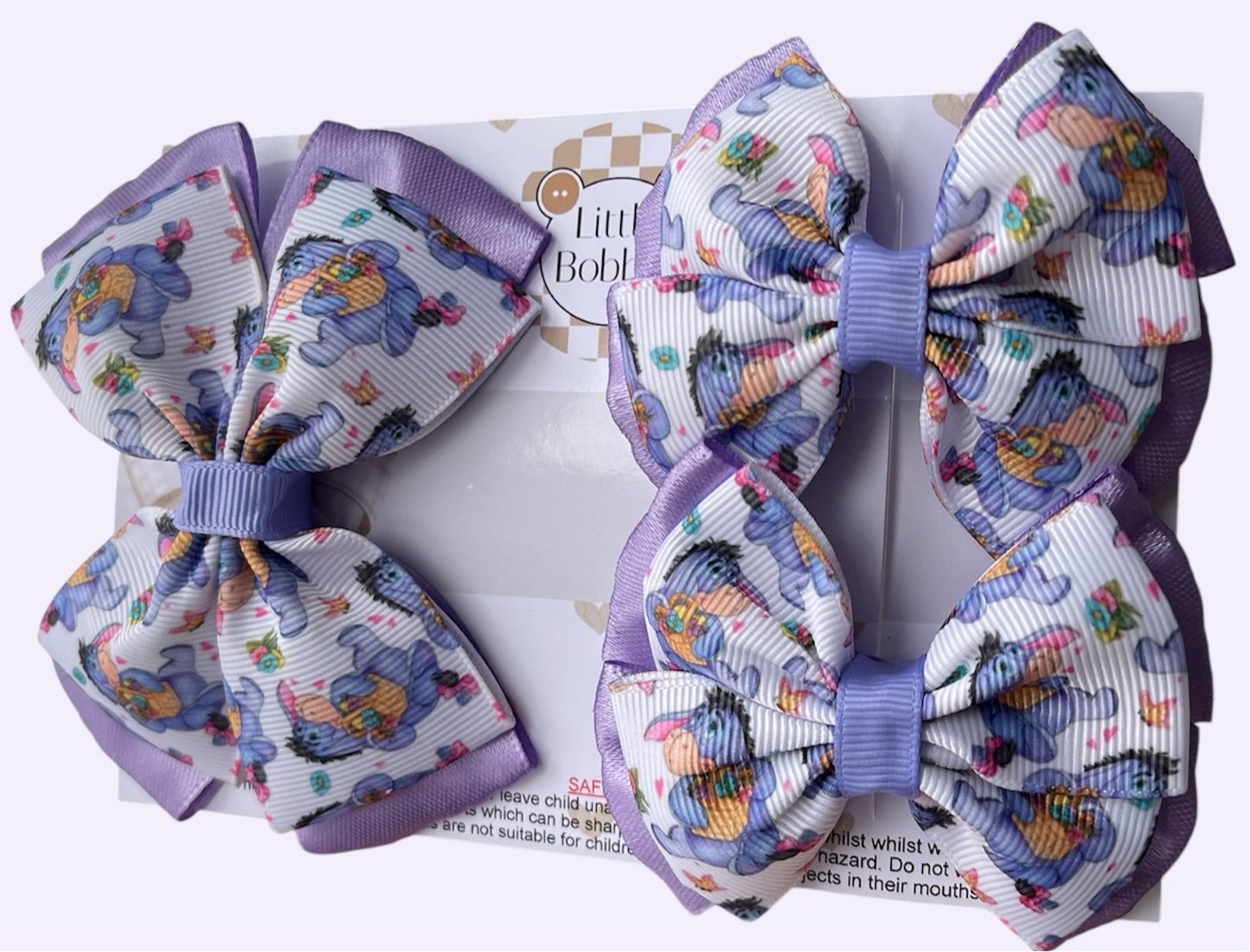 Eeyore bow clip set