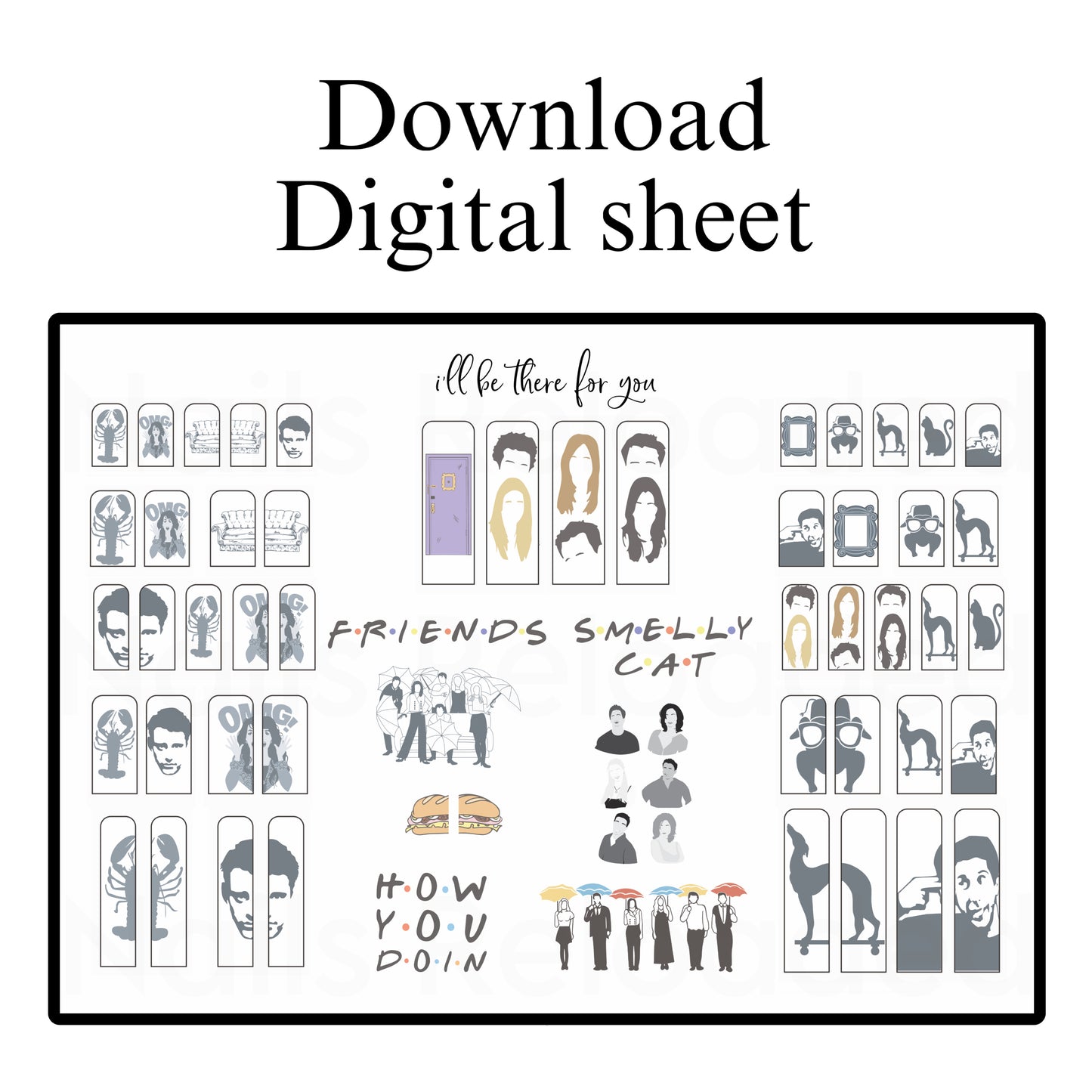 Cartoon friends - digital download sheet