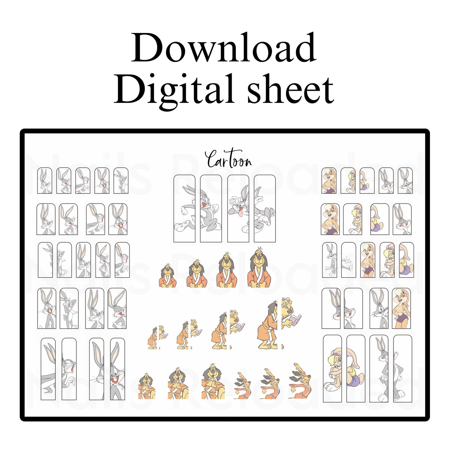 Cartoon bunny - digital download sheet