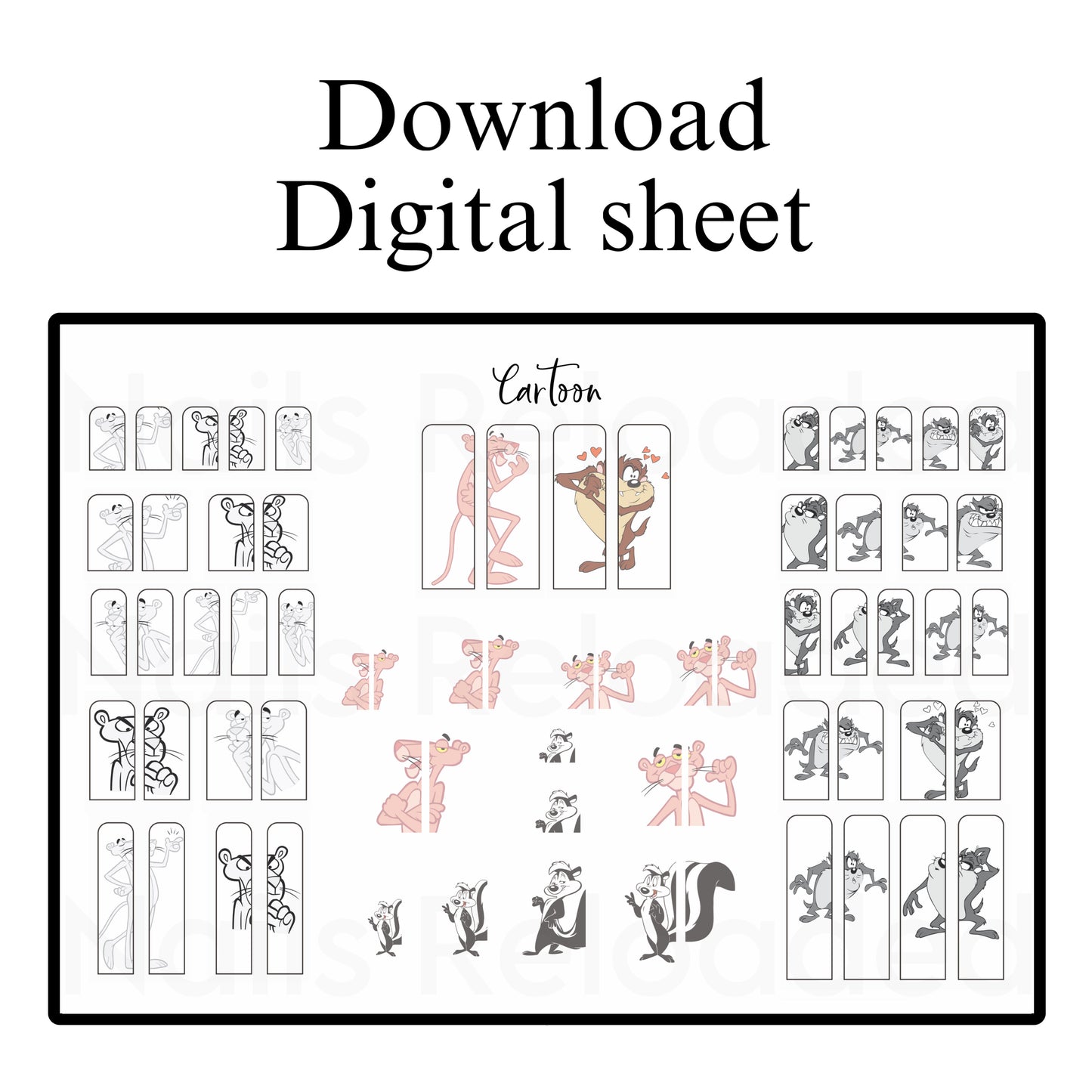 Cartoon panther - digital download sheet