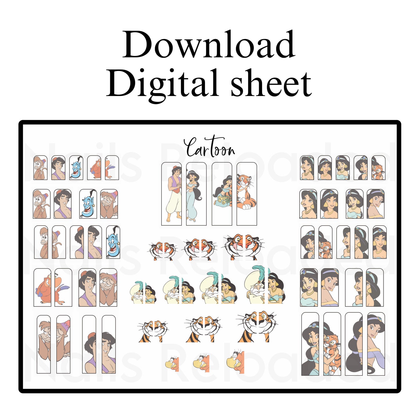 Cartoon princess - digital download sheet
