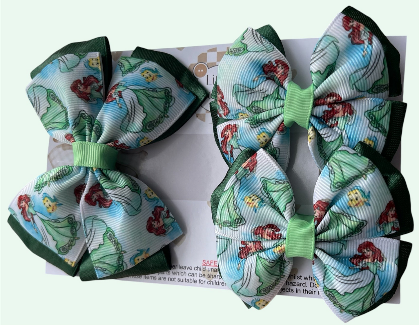 Mermaid bow clip set