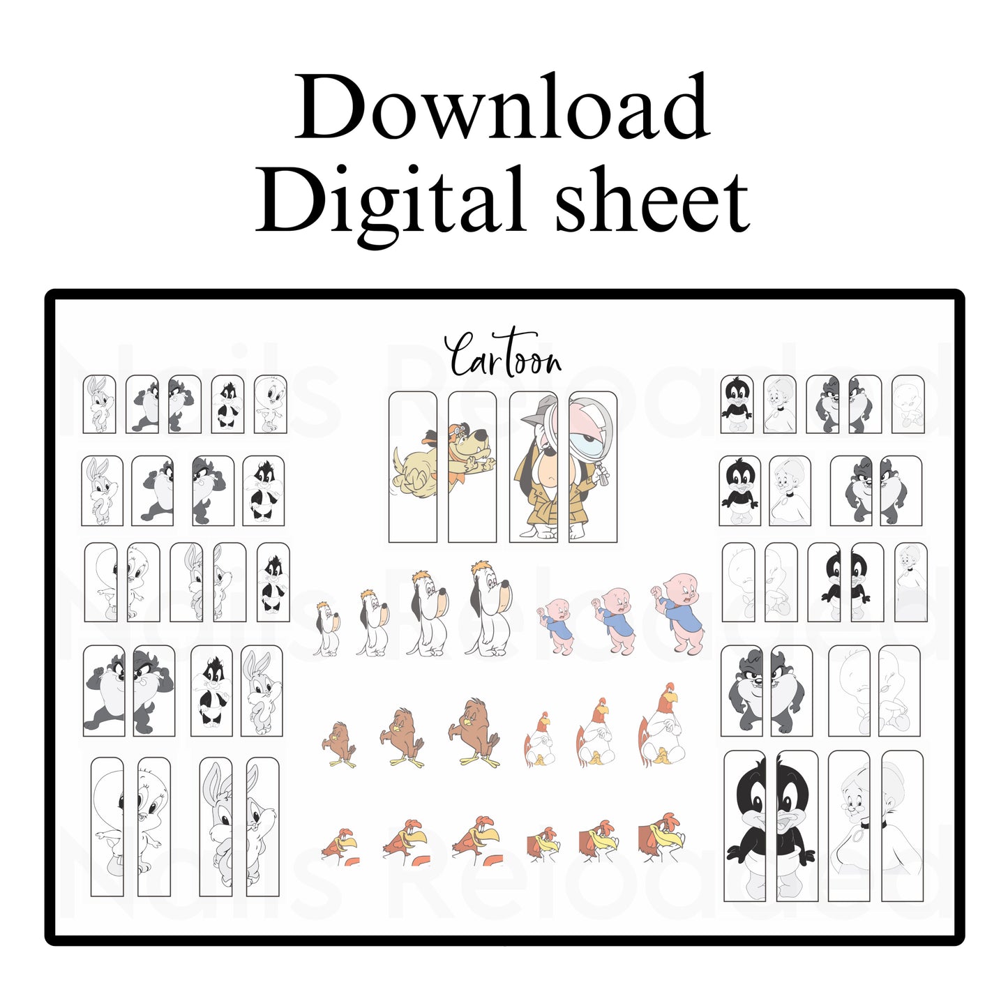 Cartoon baby toons - digital download sheet