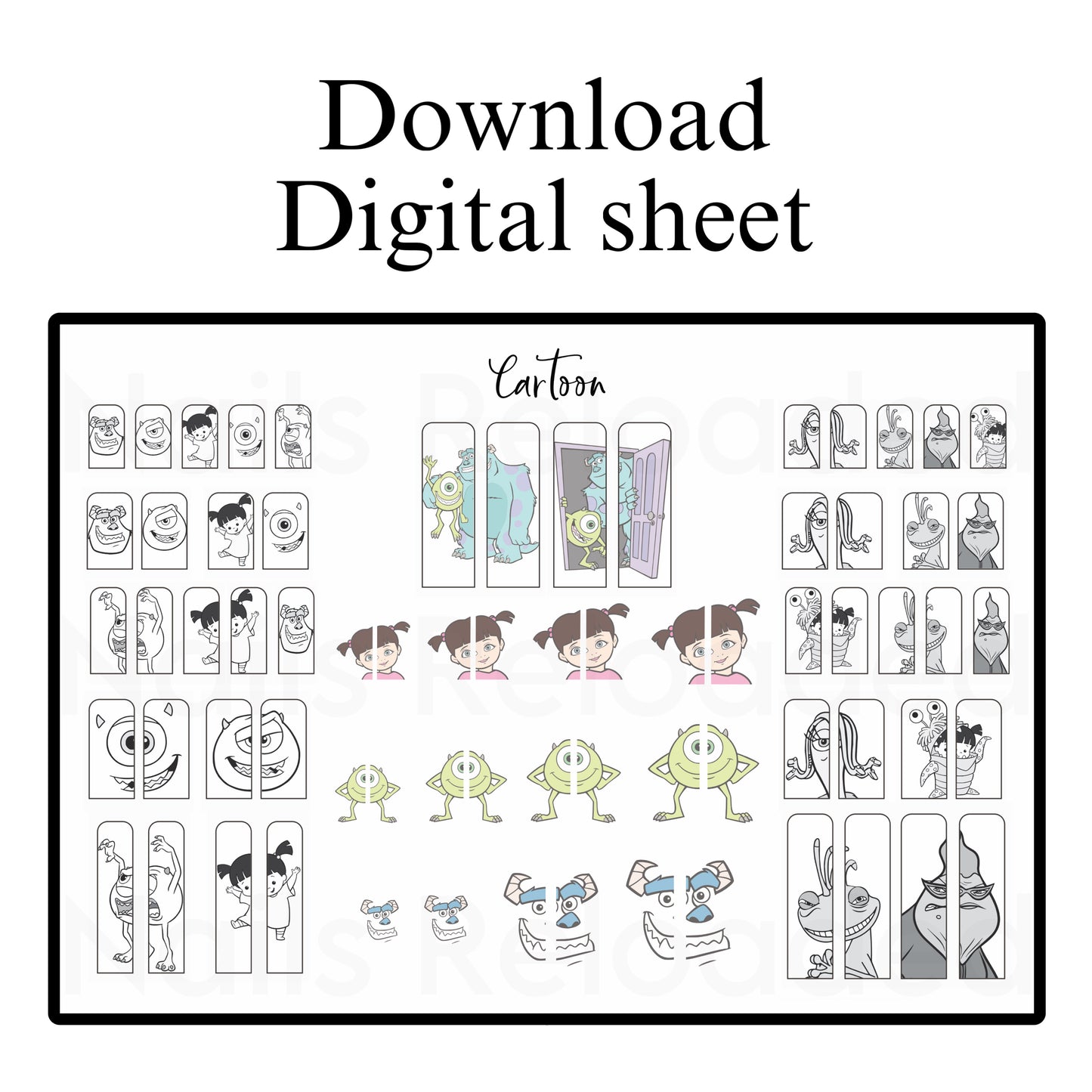 Cartoon monsters - digital download sheet