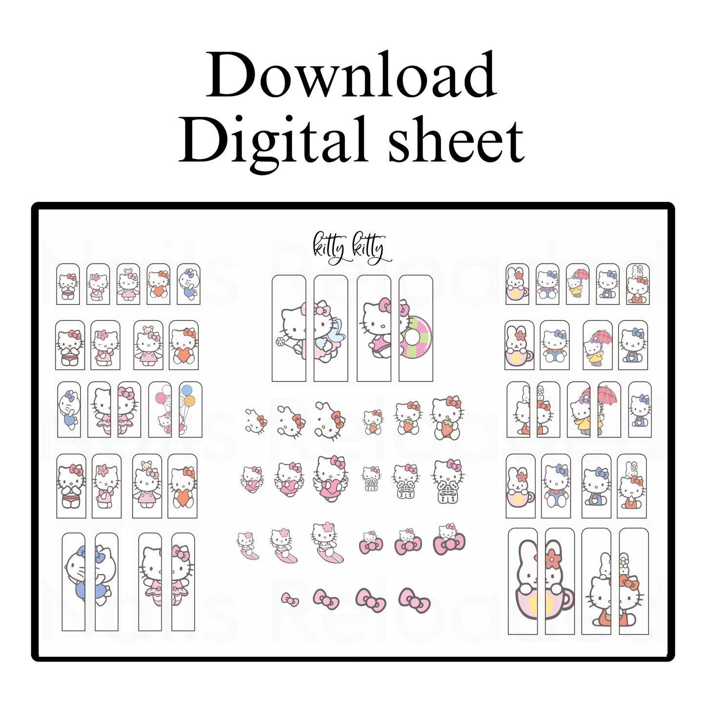 Cartoon kitty - digital download sheet