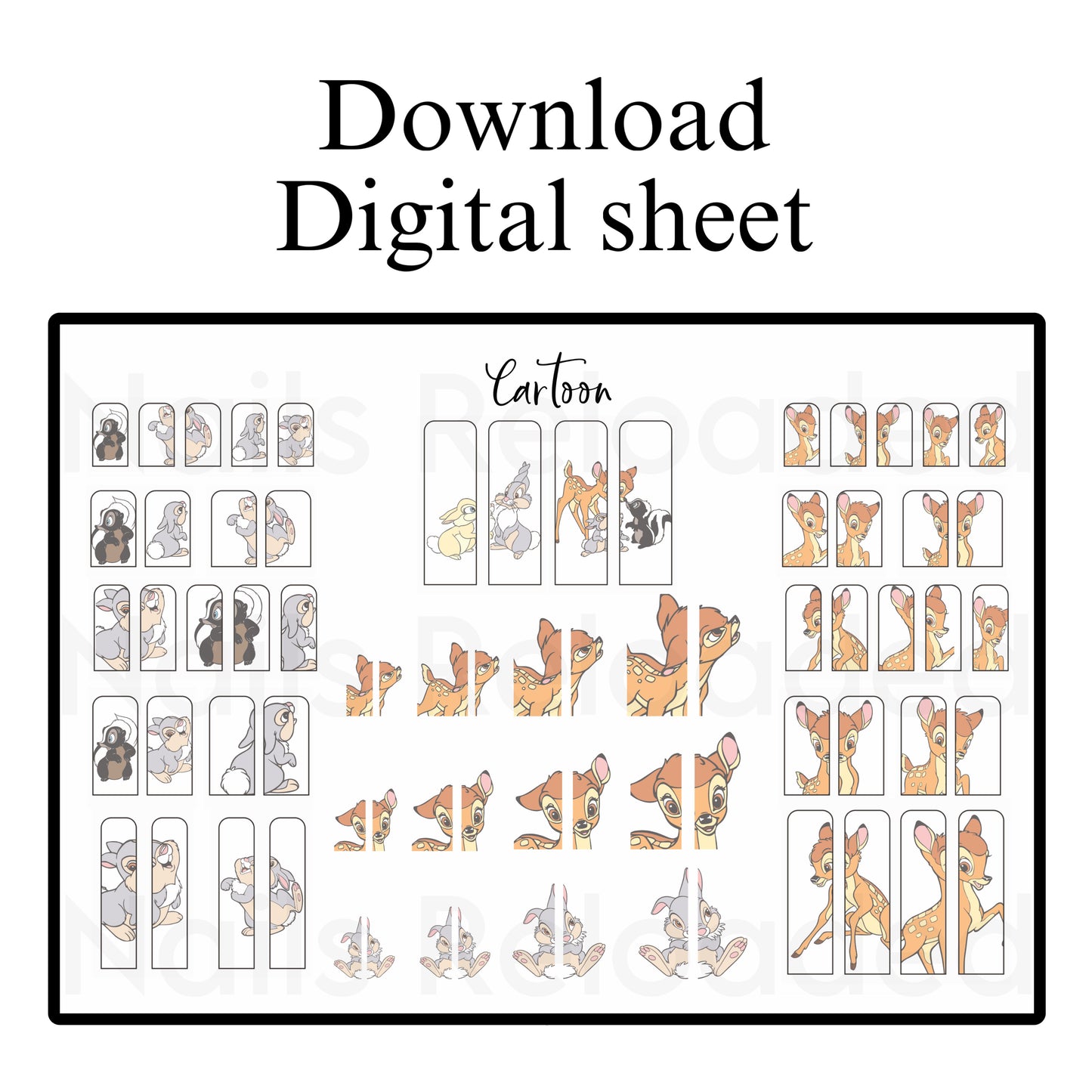 Cartoon Deer - digital download sheet