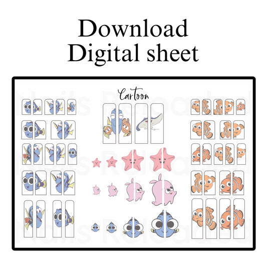 Cartoon fish - digital download sheet