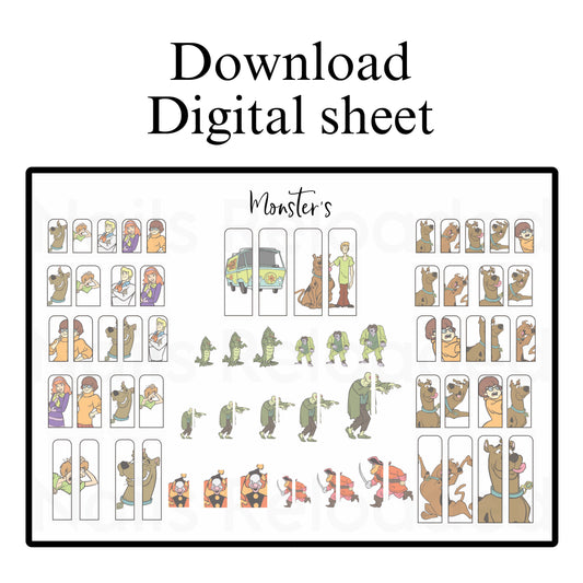 Cartoon monster hunter - digital download sheet