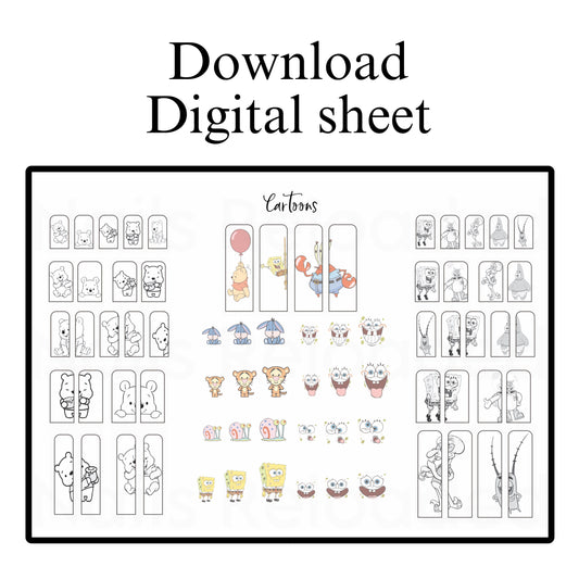 Cartoon sponge - digital download sheet