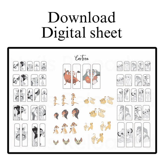 Cartoon lion - digital download sheet