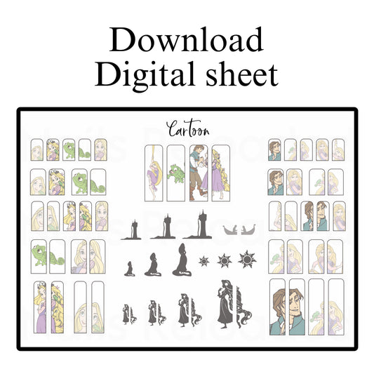 Cartoon tower princess - digital download sheet