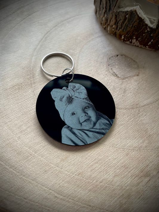 Round acrylic keyring