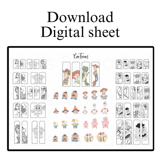 Cartoon toys - digital download sheet