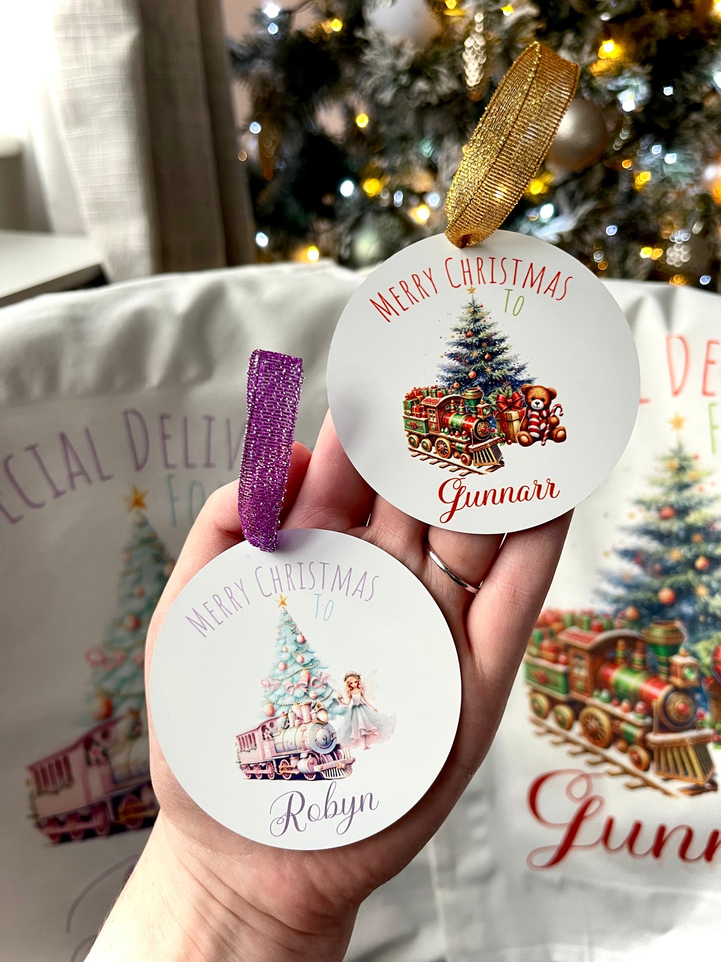 Christmas bauble and sack