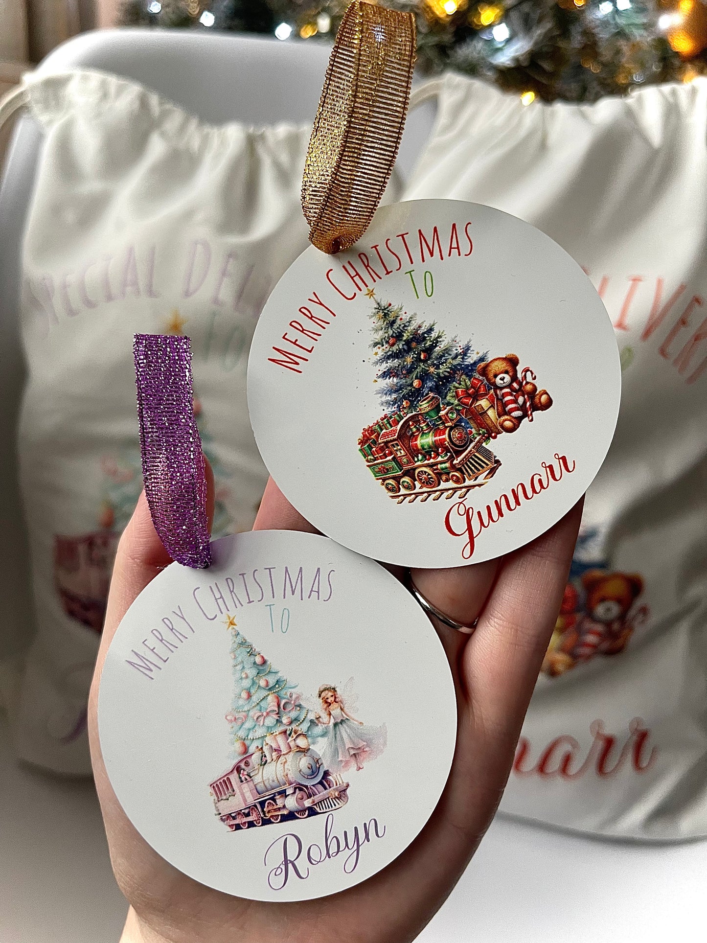 Christmas bauble and sack